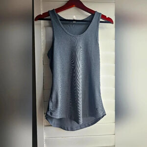 Under Armour Athletic Raceback Muscle  Tee Run Sport Top Charcoal Grey size L